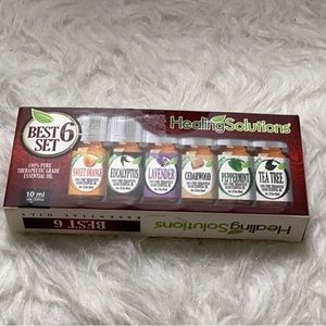 HEALING SOLUTIONS 6 bottled essential body oils, New